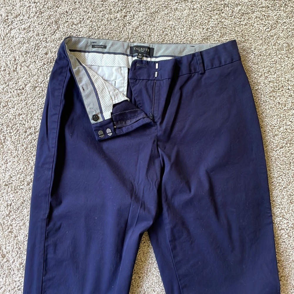 Talbots Signature cropped pants. Navy color  - Women's size 10p